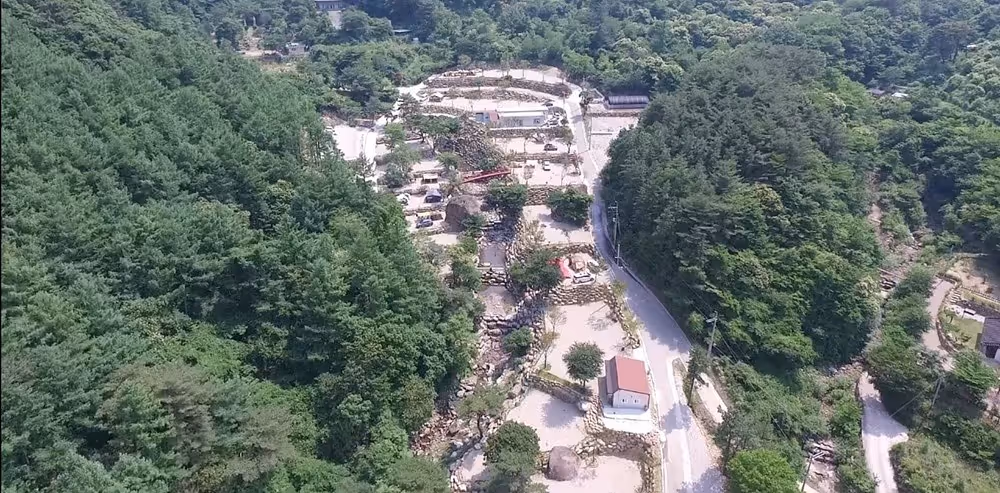 A reservation for camping grounds in the hilly valley